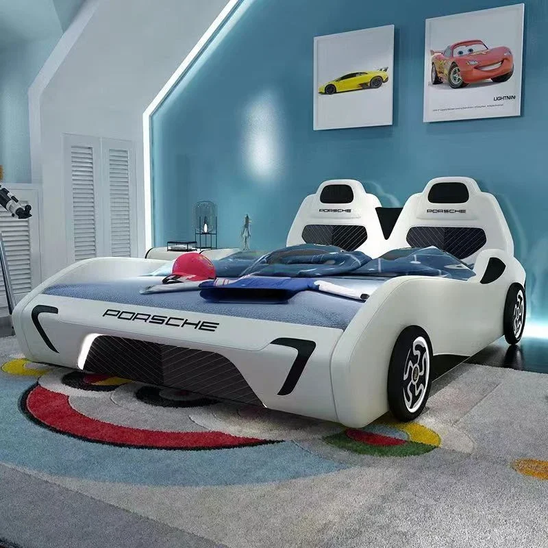 Cama infantil menino carro cama bonito madeira maciça casa multifuncional bonito carro esportivo cama dupla único roadster