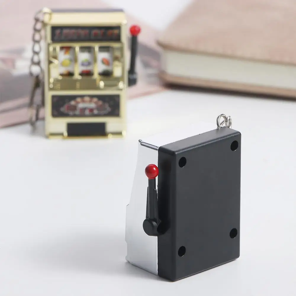 Educational  Antistress  Funny Games Gag  Safe Machine Slot Machine Key Chains Lucky Jackpot Keyrings Fruit Machine