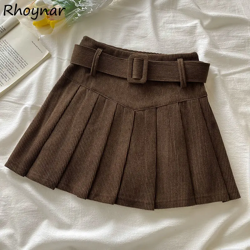 

Pleated Mini Skirts Women Korean Style All-match Leisure Trendy High Waist Design Sweet College Girlish Spring Students Daily