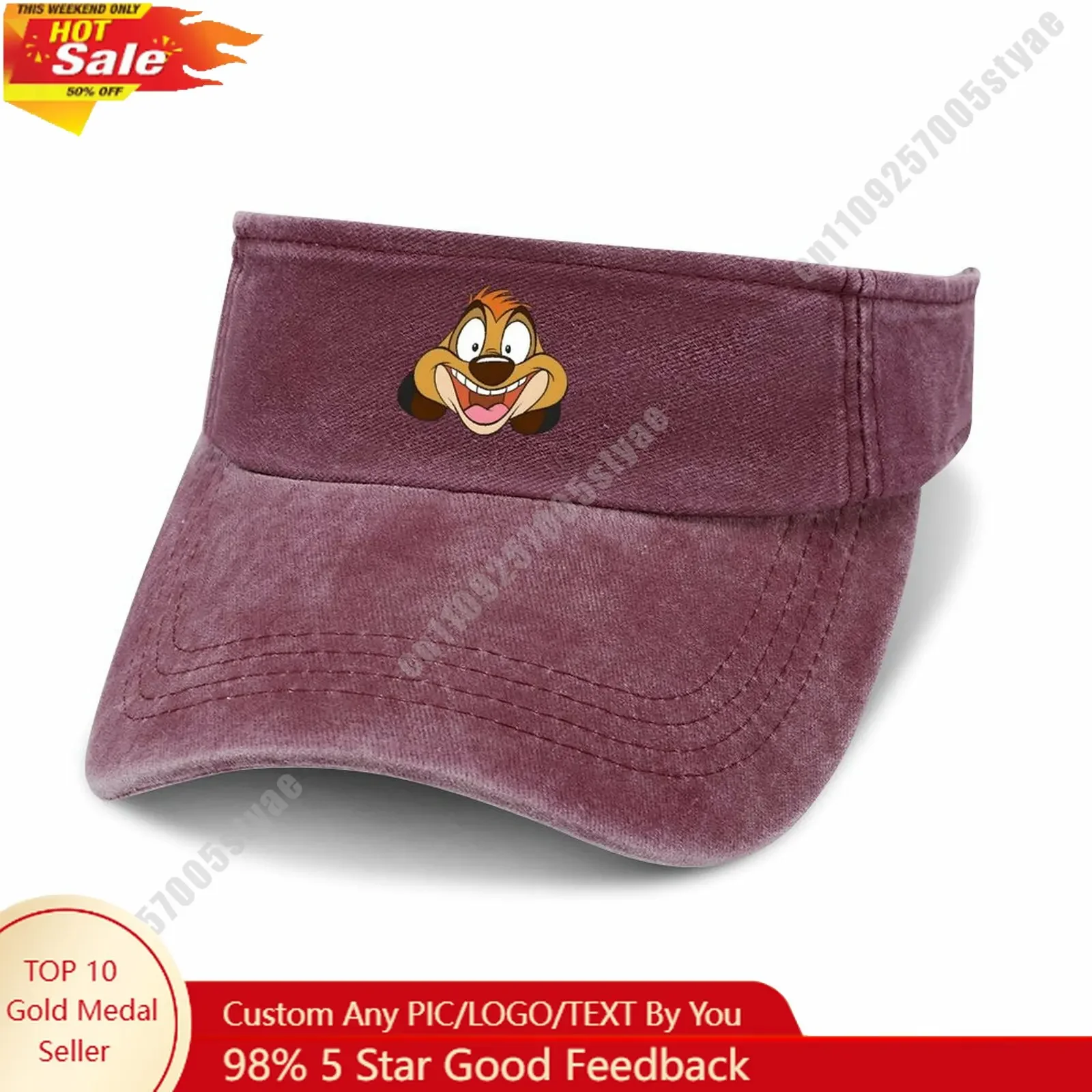 

Timon Open Top Hat Disney Cartoon Custom Design Your Photos Logo Text Fashionable Item Perfect Holiday Gift Denim Hat