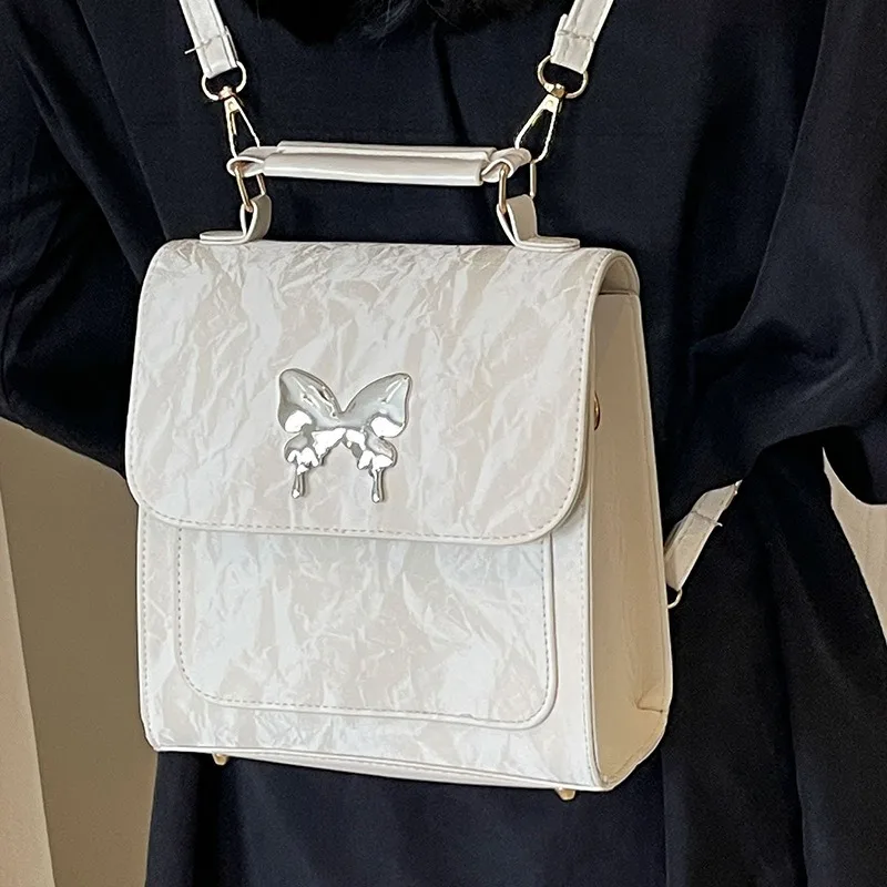 Butterfly Backpack, Portable Carrying Crossbody Bag, Casual and Cute PU Leather Flip Bag, Suitable for Travel and Dating