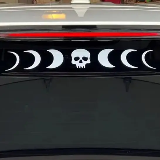 Moon Phase Skull for Car Stickers Decoration The Rear Windshield Gothic Sticker Exterior Accessories PVC Waterproof Vinyl Decals