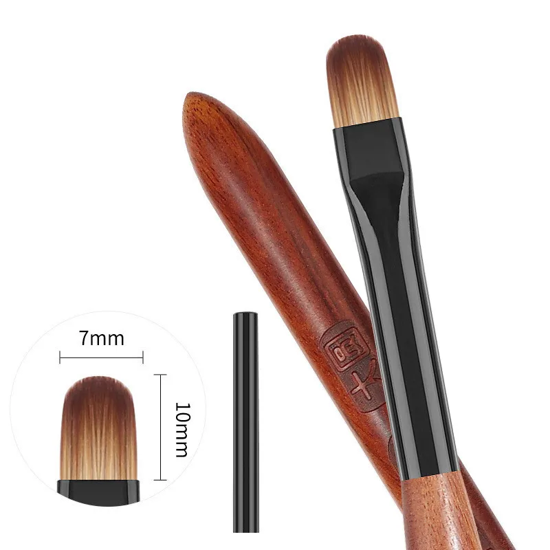 1/6PCS Acrylic Nail Brush Pen for Powder Manicure Round Wood Handle Gel Builder Brushes Tools