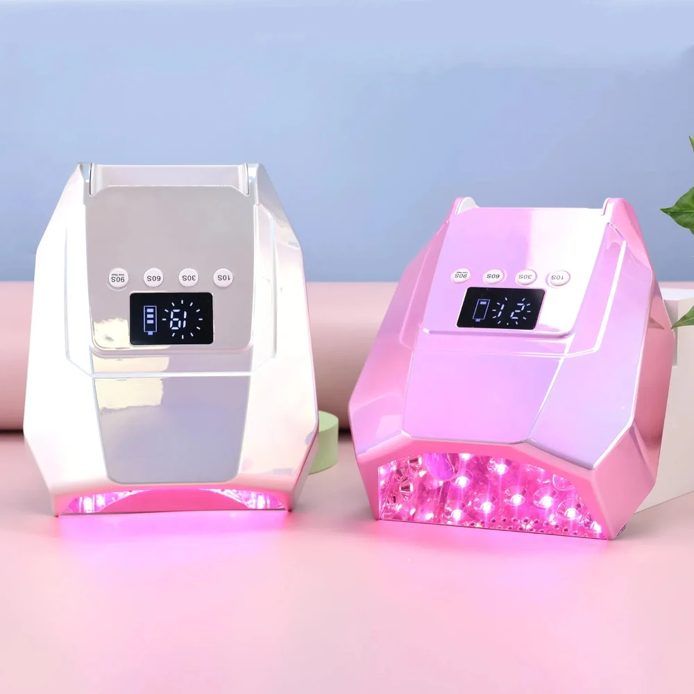 

98W Professional Rechargeable LED UV Lamp Cordless Battery Nail Light with 4 Timers Fast Curing Nail Lamp for Salon and Home Use