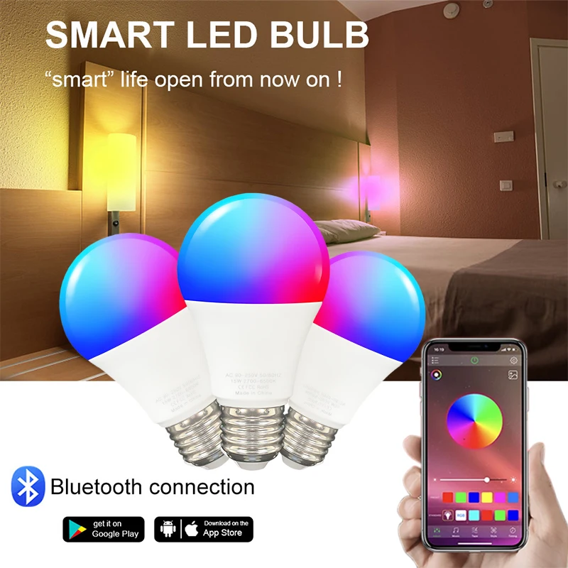 CORUI RGBCW E27 B22 Wifi Smart Dimming Light Bulb Timer & Voice Tuya SmartThings Smart Life And Alexa Google Home Alice Control