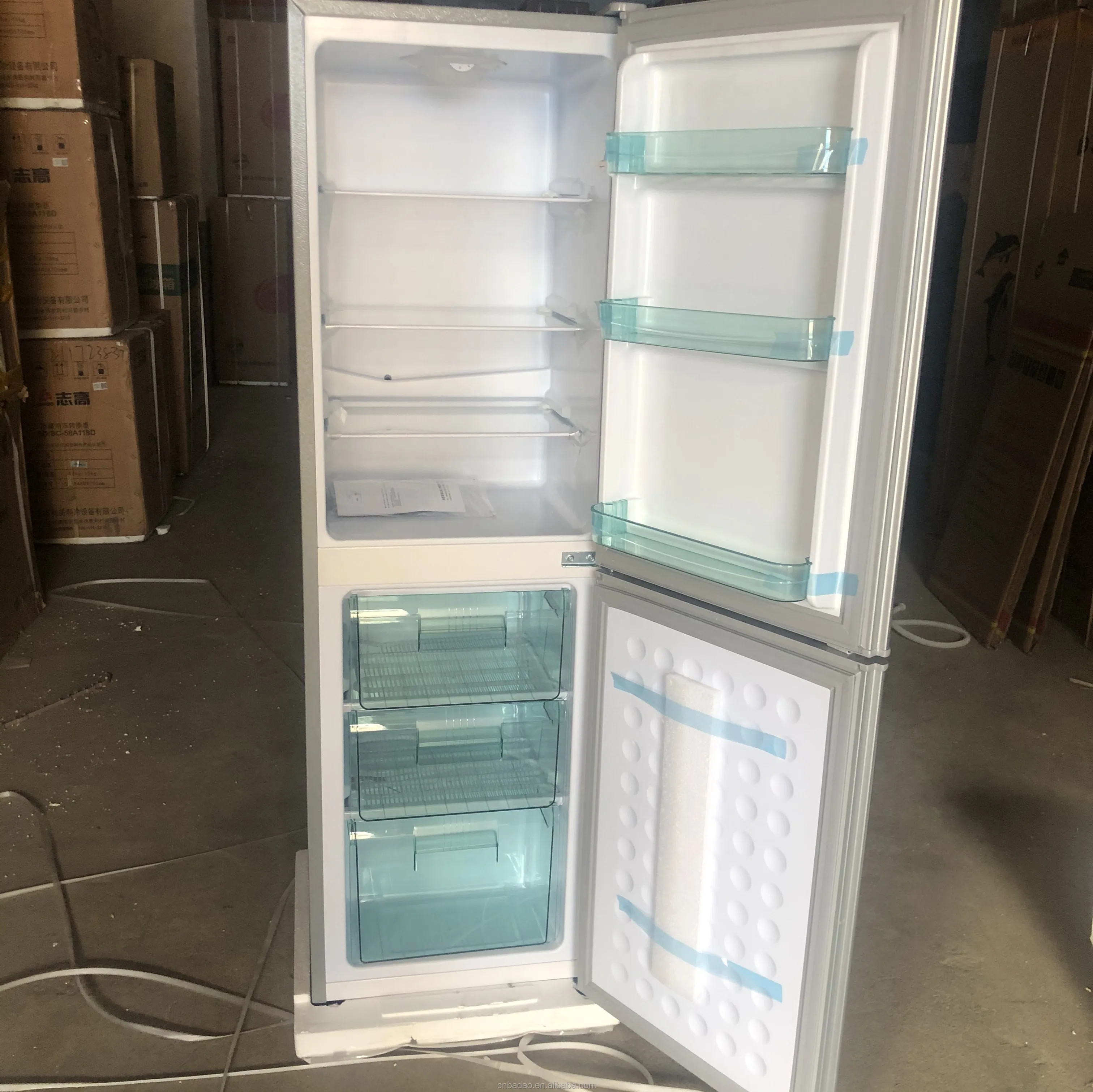 Mini refrigerador de barra con ahorro de energía de 135L, refrigeradores de doble puerta, congelador vertical para uso doméstico en hotel, BCD-135A202