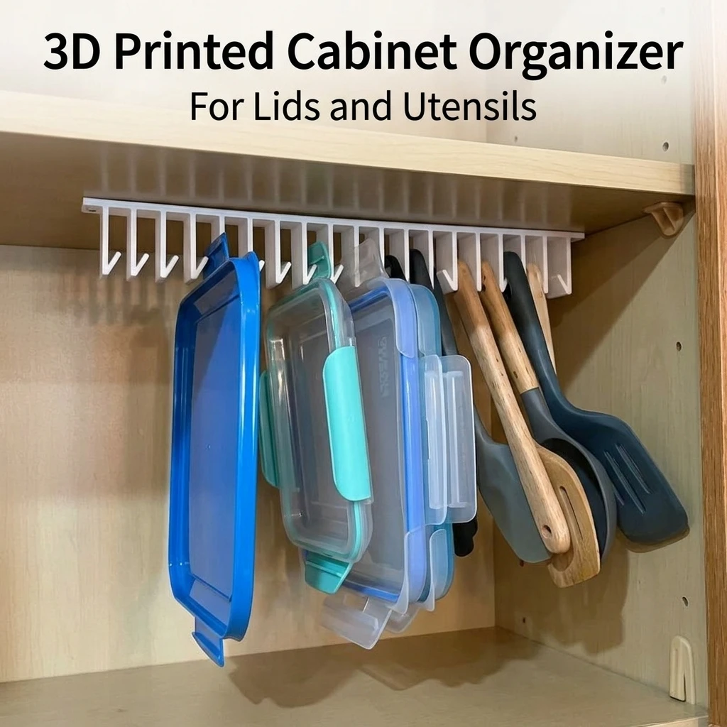 Modular Storage Rack PLA Material for Kitchen Cabinet Drawer Organizer Embedded Lid Holder Anti Slip Home Office Supplies