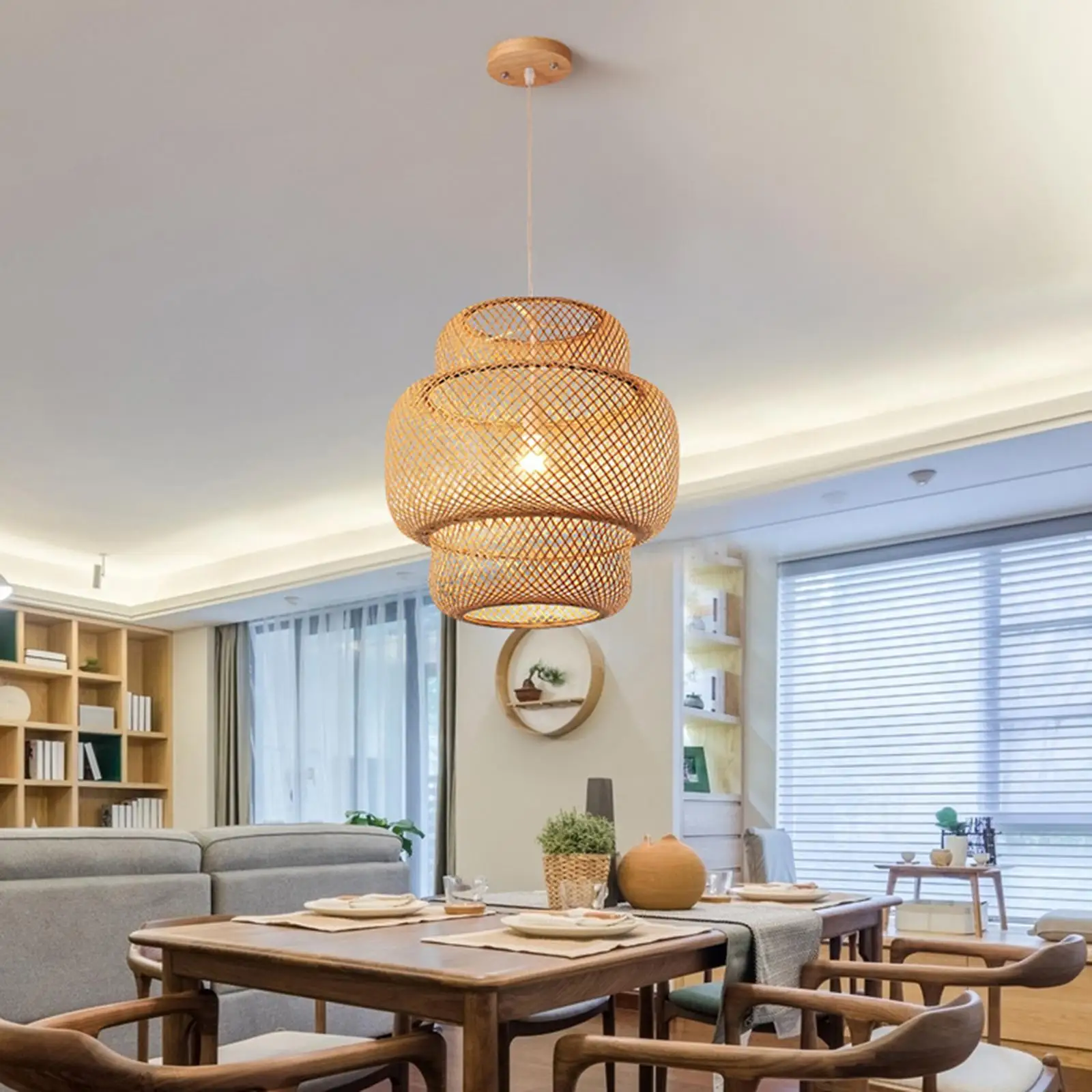 

Handwoven Pendant Ceiling Light Fixture Light Shades Hall Hanging Decor
