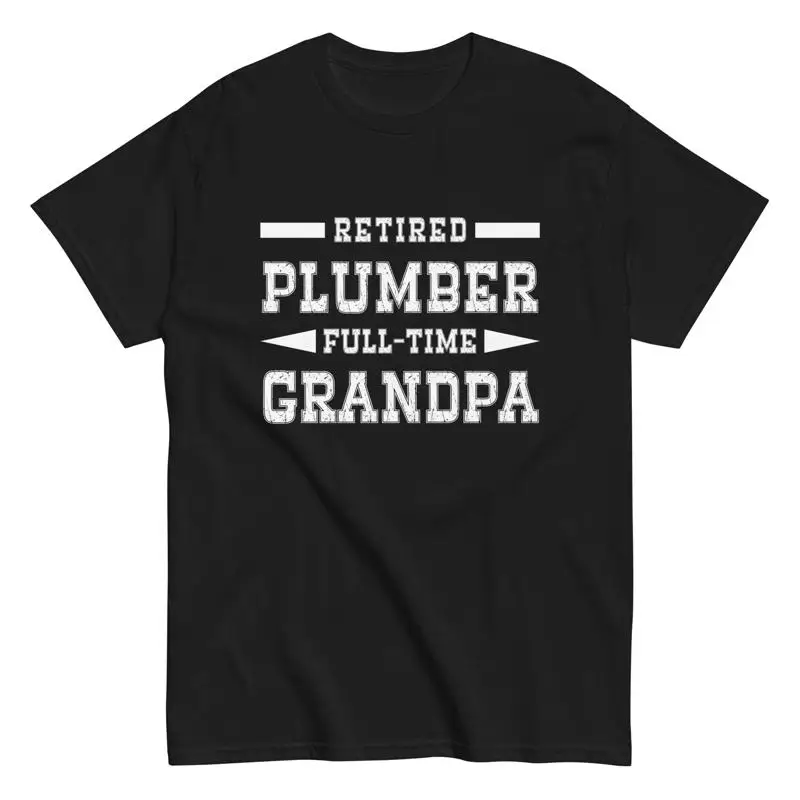 

Retired Plumber Full Time Grandpa Retro T Shirt Grandfather