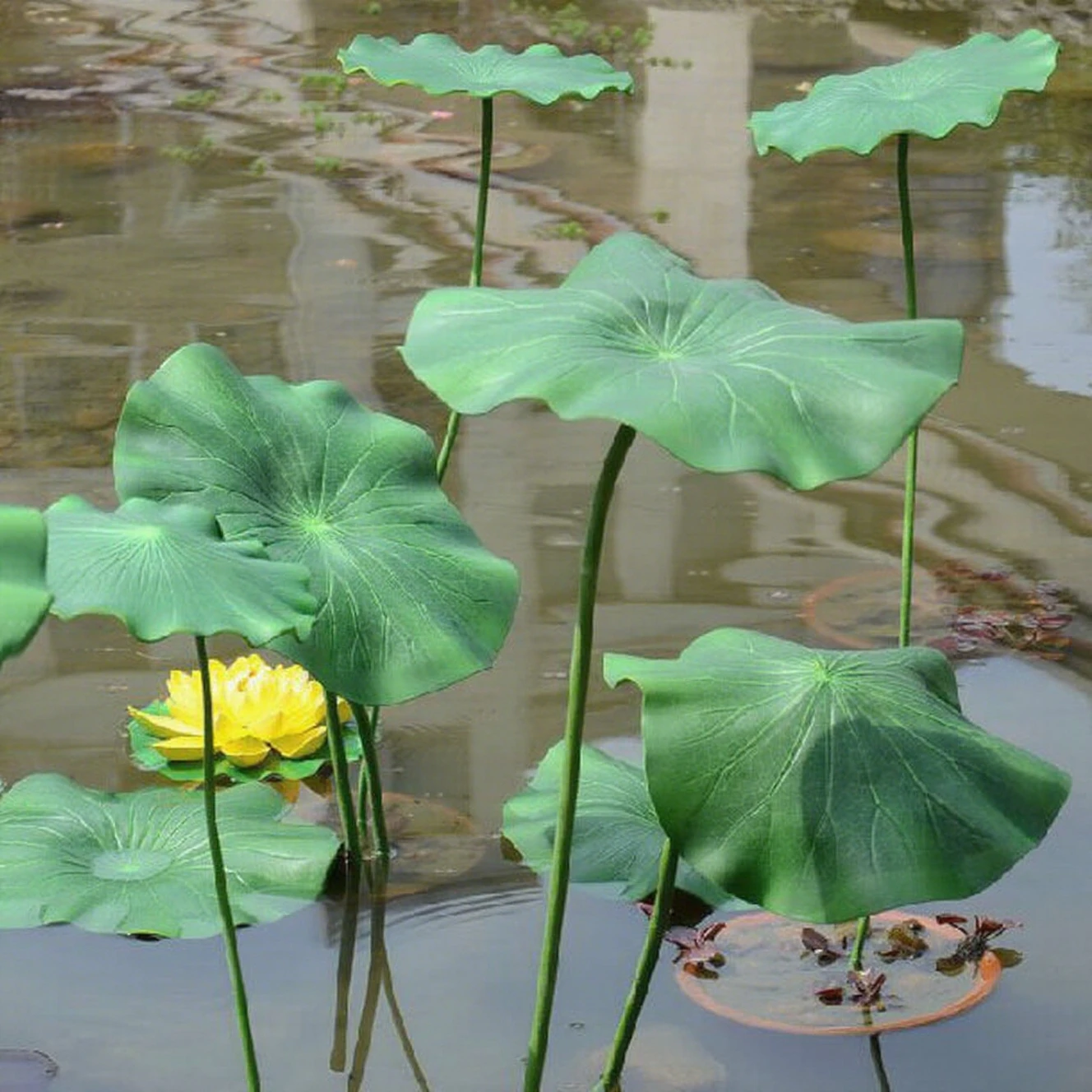Artificial flowers, fake lotus, artificial lotus leaves, Chinese restaurant flower arrangement,fish pond decoration, dance props