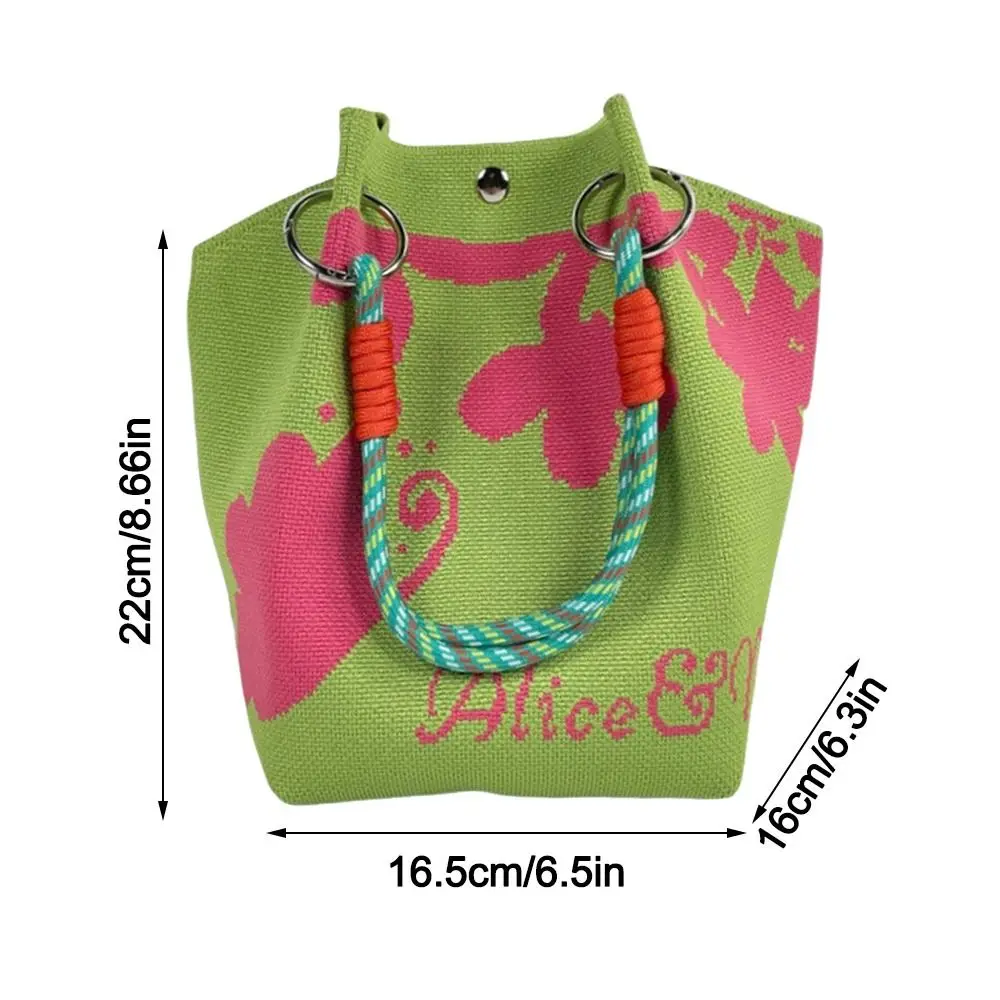 Mode Cartoon Gestrickte Eimer Tasche Handarbeit Gewebt Ring Schnalle Schulter Tasche Große Kapazität Handgelenk Tasche für Frauen Mädchen
