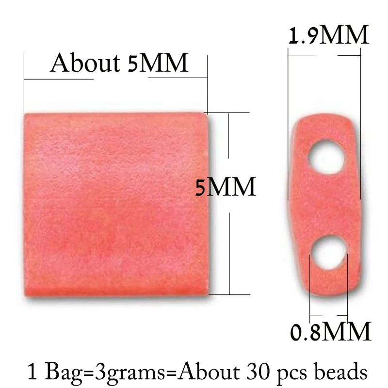 TD szklane koraliki japońskie Miyuki TL/Tila koraliki 5x5x1.9MM rozmiar DIY kobiety uchwyt Boho popularne luźne koraliki 3 gramów/worek — zdjęcie 7