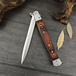 Hunter Hand Tools Assisted Opening 440C Steel Knife Colored Wood Handle Outdoor Bush Knife Tactical Rescue Survival EDC Tools