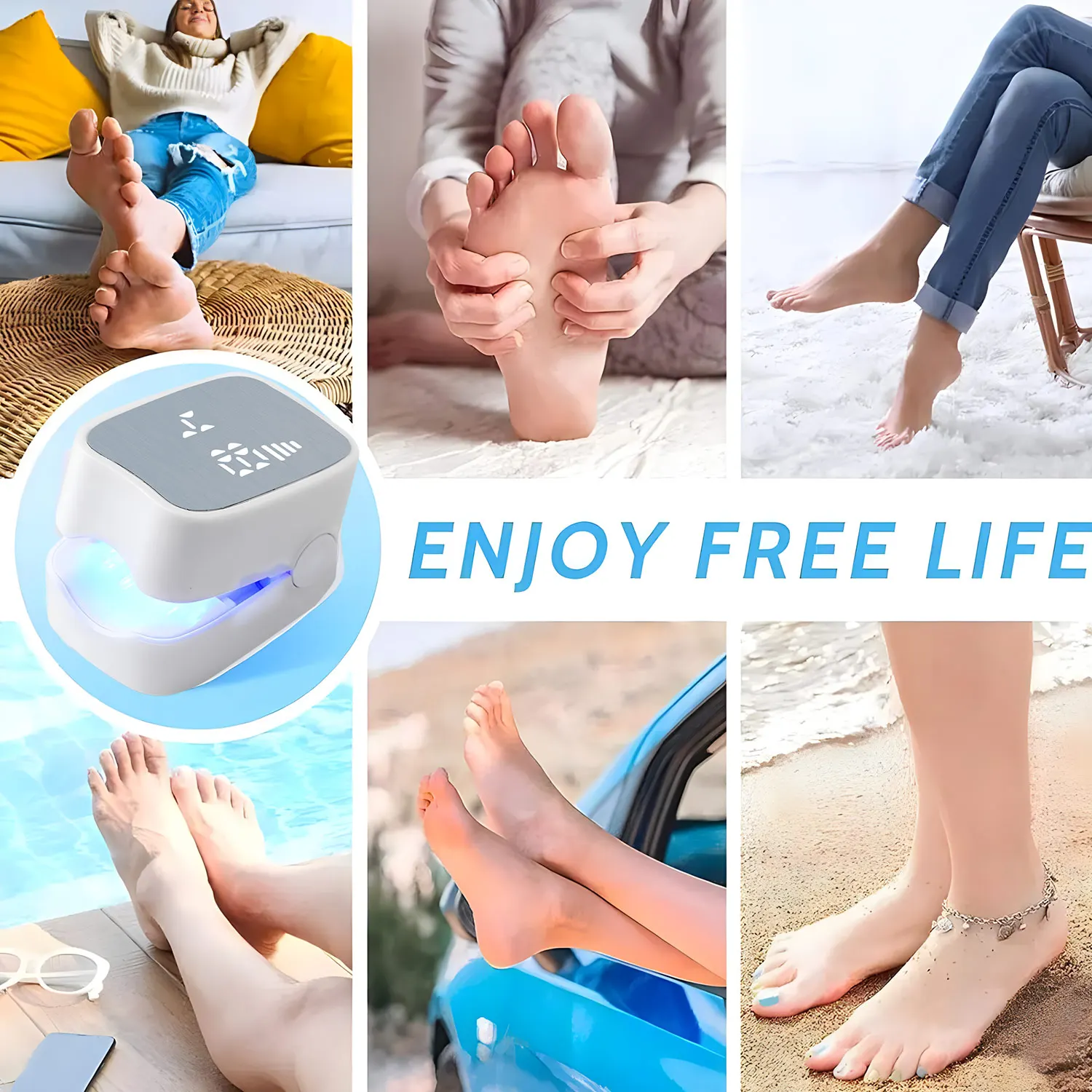 أداة مساعدة للأظافر الرمادية المحمولة ، جهاز ليزر لتنظيف الفطريات بالأشعة تحت البنفسجية احترافي للأظافر ، مصباح علاج ضوئي ، شحن من النوع C