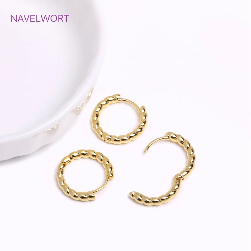 Trendy Gold Color Brass Hoop Earring Fashion Jewelry For Women,Vintage Round Huggies Earrings Premium Luxury Accessories