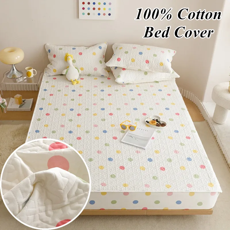 Bonenjoy 1pc Bedspread Pure Cotton Bed Cover Simple Style Mattress Cover Thicken Bed Linen fundas de colchón (No Pillowcase)