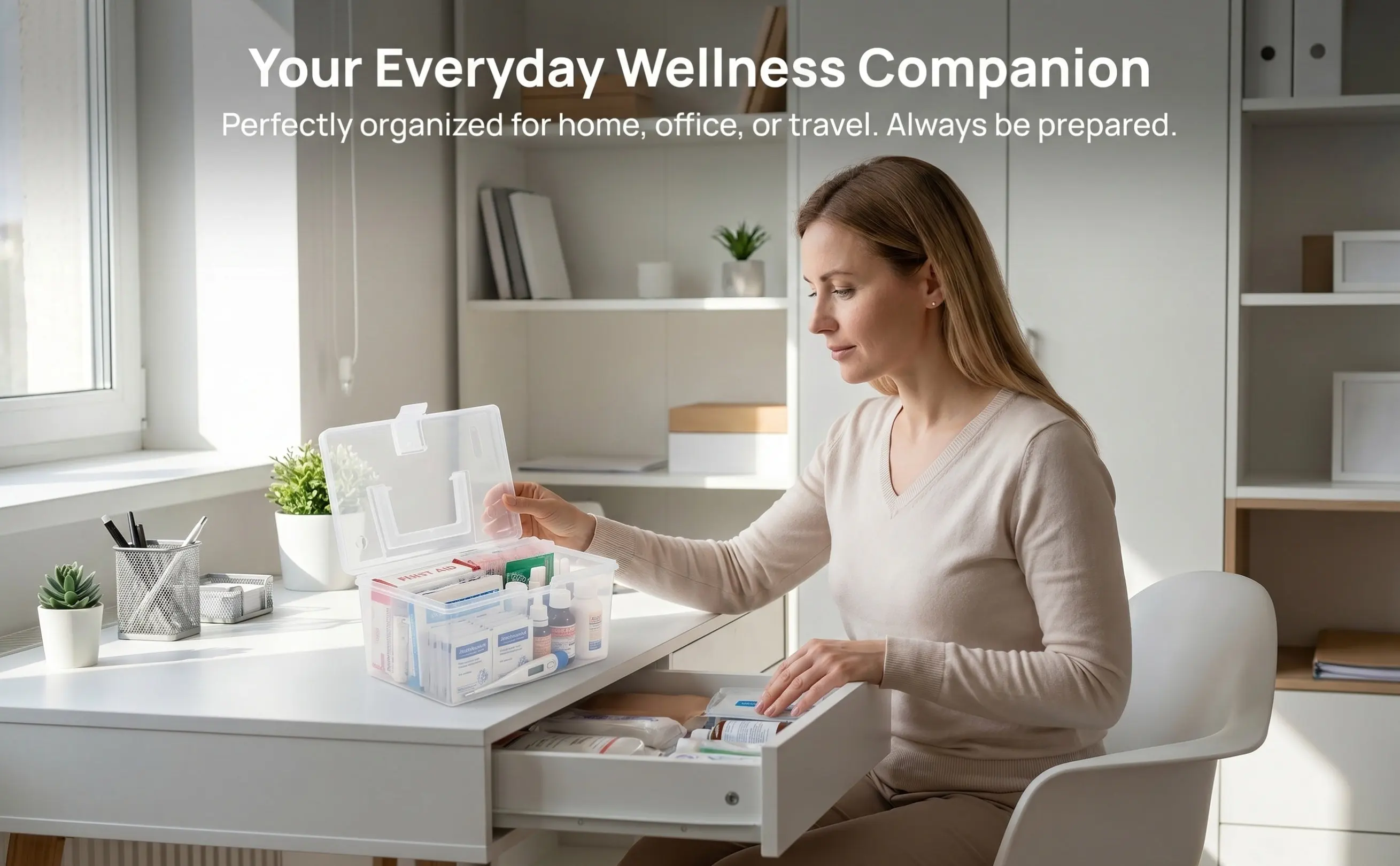 Transparent Portable Medicine Container Sturdy Plastic First-Aid Box Compact Size High-Capacity Organizer for Emergency