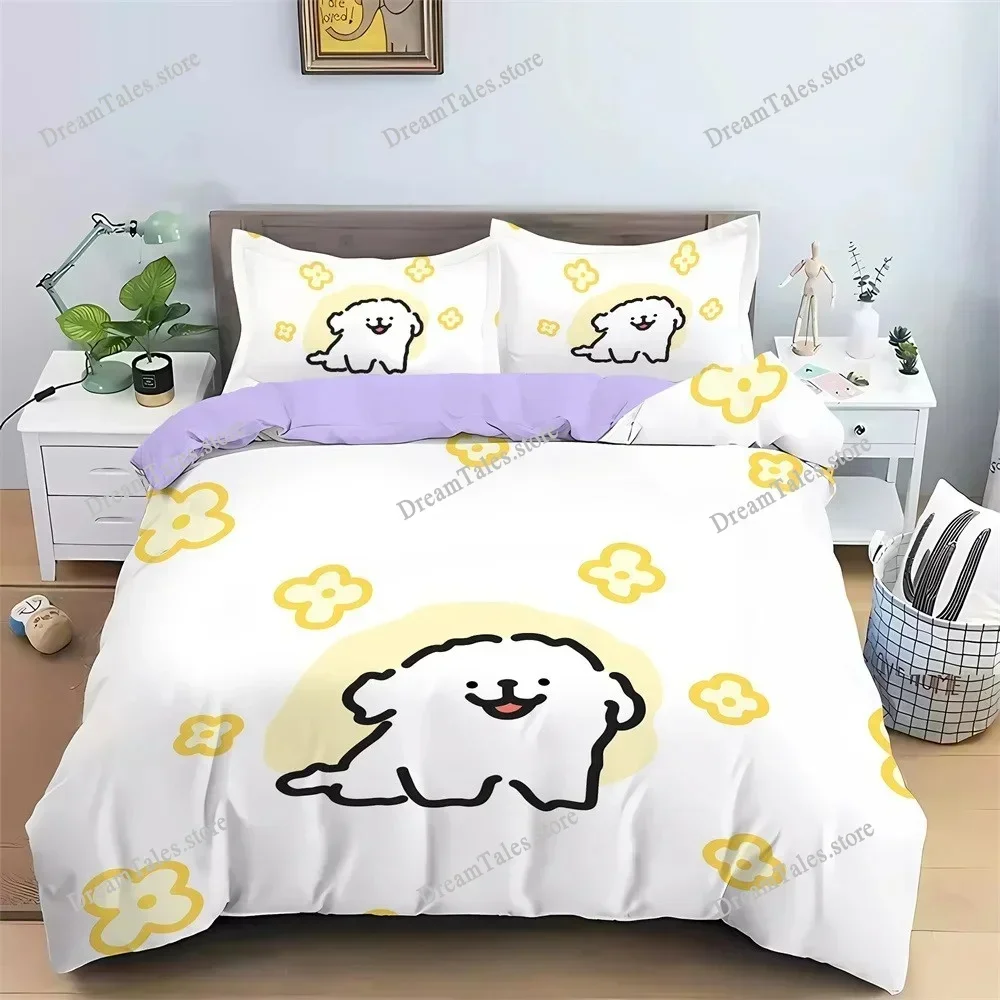 New Cartoon Puppy Bedding Set 3D Digital Printed Pug Duvet Cover Set with Pillowcases Anime Quilt Cover Kids Adult Size592FQH 5