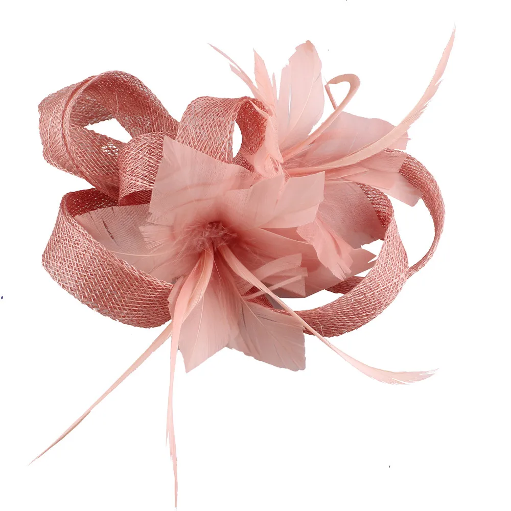 Vinatge grüne Milli nery Sinamay Fascinators Feder Kopf bedeckung Frauen Hochzeit Kentucky Kopf bedeckungen Blume Cocktail Event Hüte xmf303