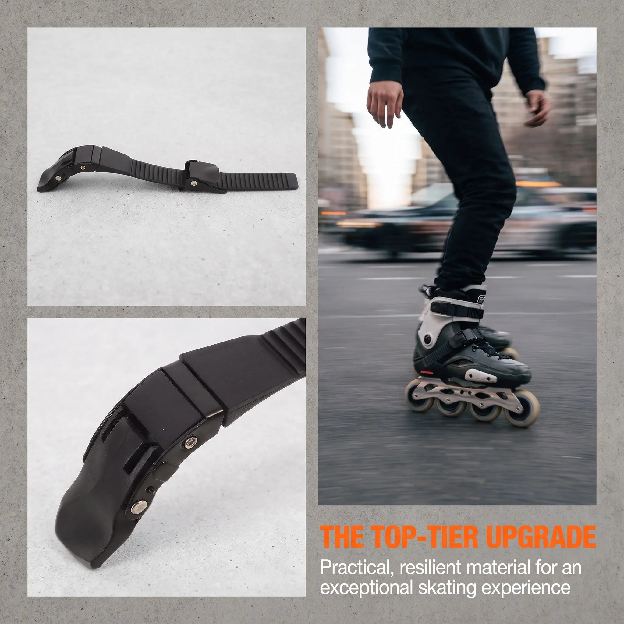 2Pcs Roller Skate Buckle Strap Adjustable Black Inline Skate Replacement Parts Sturdy Energy Belt for Fitness Skating Quad