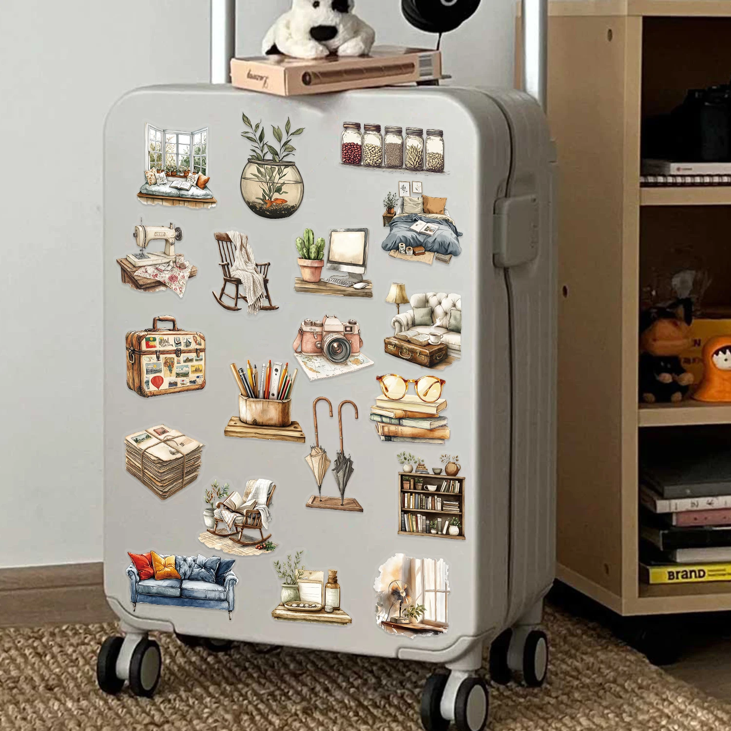 50pcs Home Art PET Graffiti Stickers Suitable for Decorative Phone Cases, Water Cup, Guitars, Creative Waterproof Gift Decal