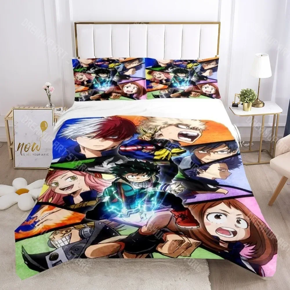 Exquisite 3D Print My Hero Academy Anime Three Piece Bedding Set Fashion Boys Or Adults For Beds Quilt Covers Pillowcases Beddi