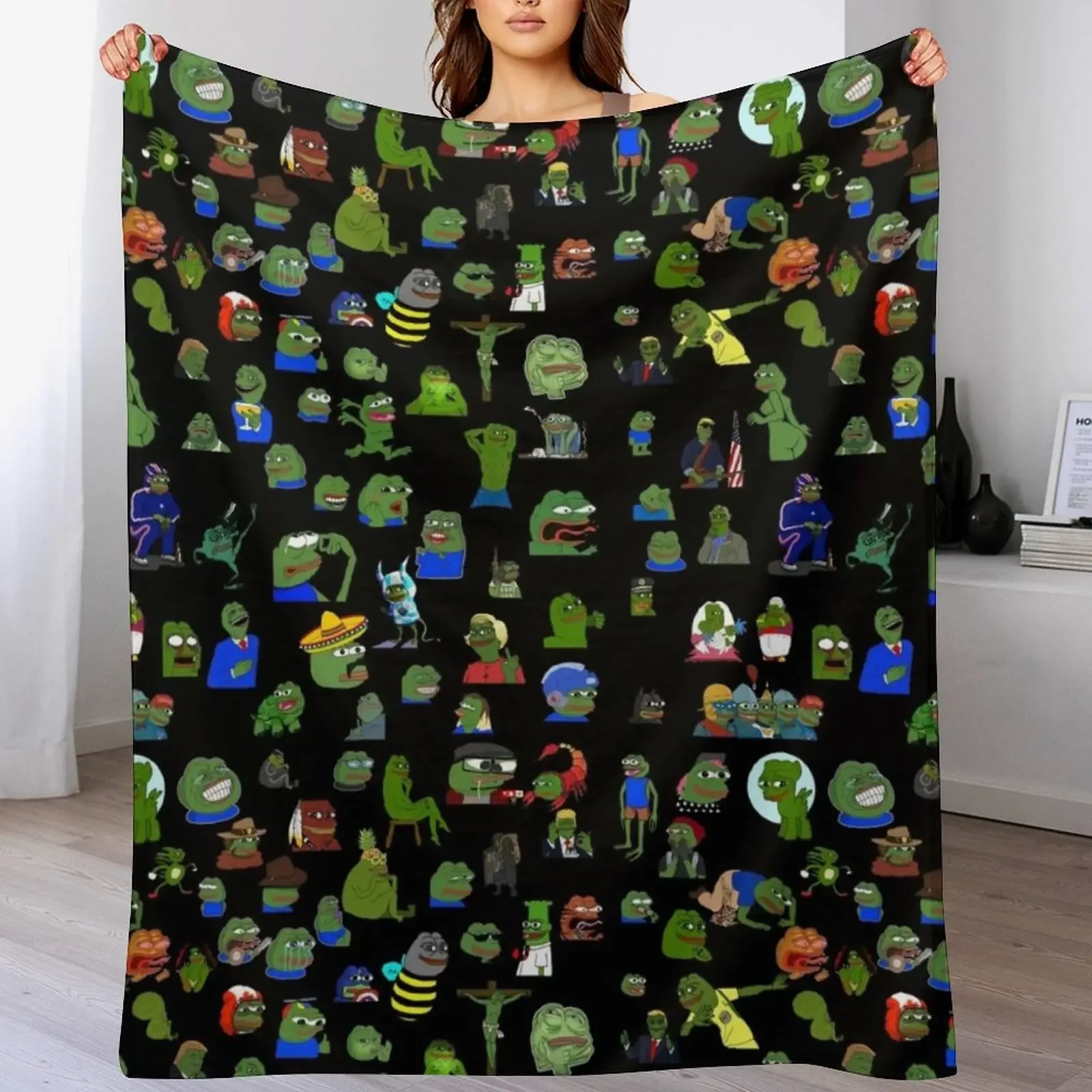 

So Many Pepe's design Throw Blanket Weighted cosplay anime christmas gifts Blankets