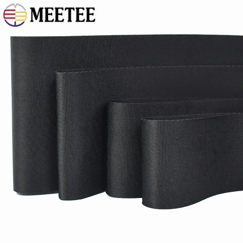 5Meters 10-100mm Black Nylon Webbing Tape for Bag Strap Backpack Pet Collar Belt Ribbon Band DIY Bias Binding Sewing Accessories