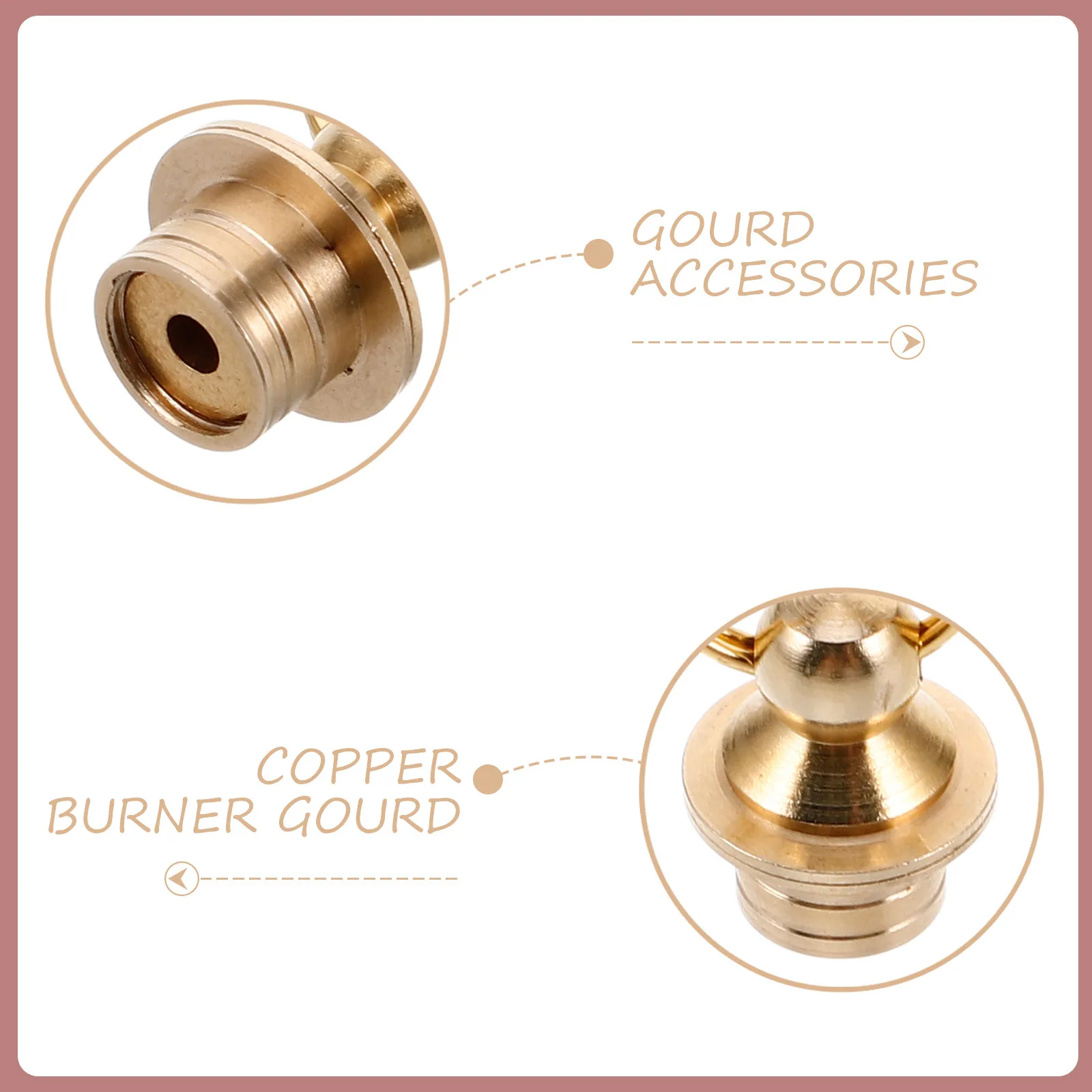 6Pcs Gourd-Shaped Brass Lids Brass Fittings for Gourds Secure Decorative Gourd Closures Elegant Rustproof Craft