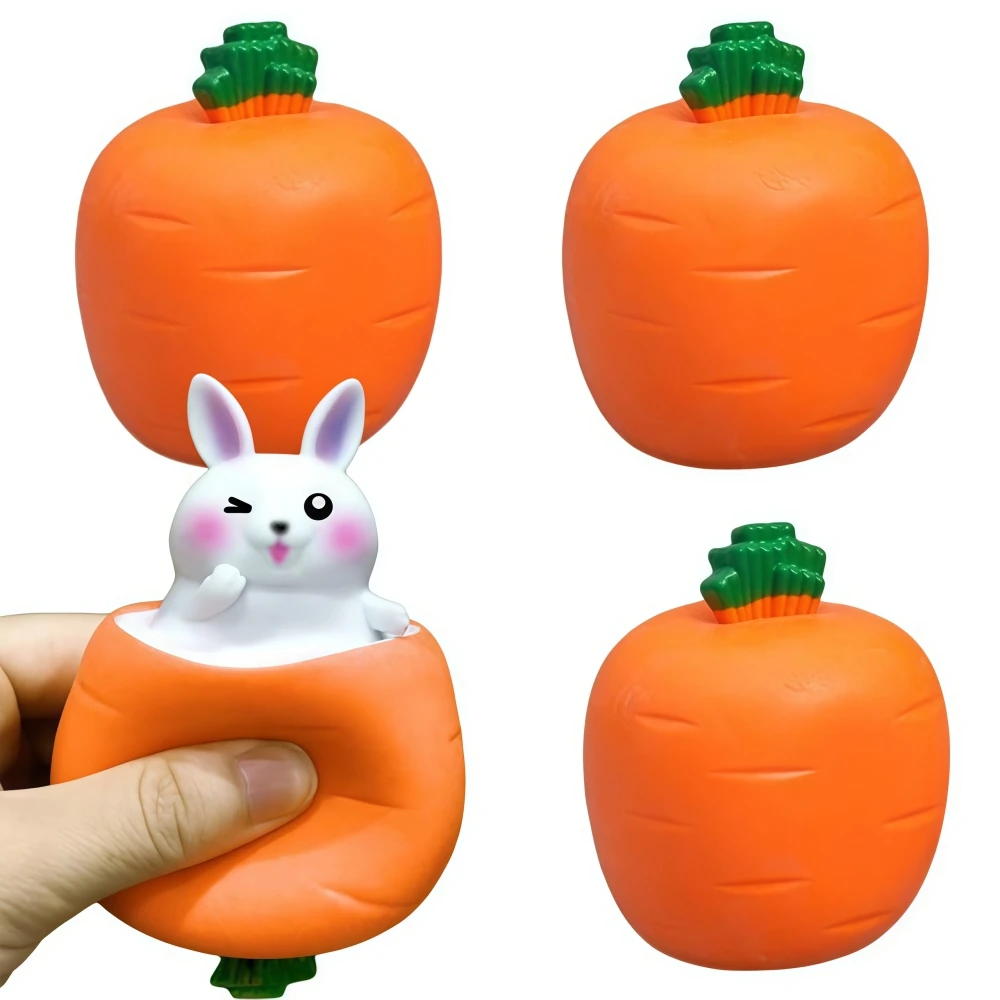 2/4/6Pcs Cute Soft Carrot Squeeze Bunny for Easter Birthday Party Wedding Baby Shower Christmas Carnival Gift School Reward Pack