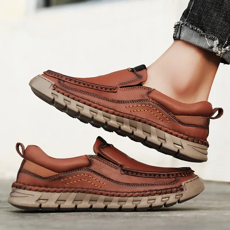 

Men Genuine Leather Shoes Loafers Casual High Quality Retro Business Male Shoes Man Spring and Autumn Men's Shoes for Men