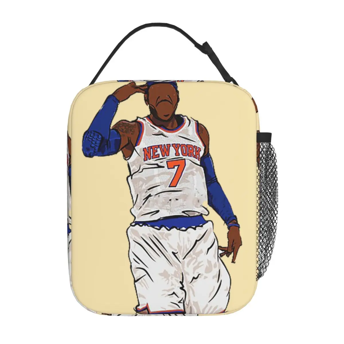 Carmelo Anthony Celebration Sketch Insulated Lunch Bag for Women Kids Leakproof Food Boxes Thermal Lunch Box Tote