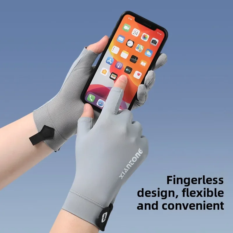 Sommer-UV-Schutzhandschuhe, zwei fingerlose, rutschfeste Handschuhe für Männer und Frauen, atmungsaktive Handschuhe zum Fahren, Radfahren, Klettern, Training