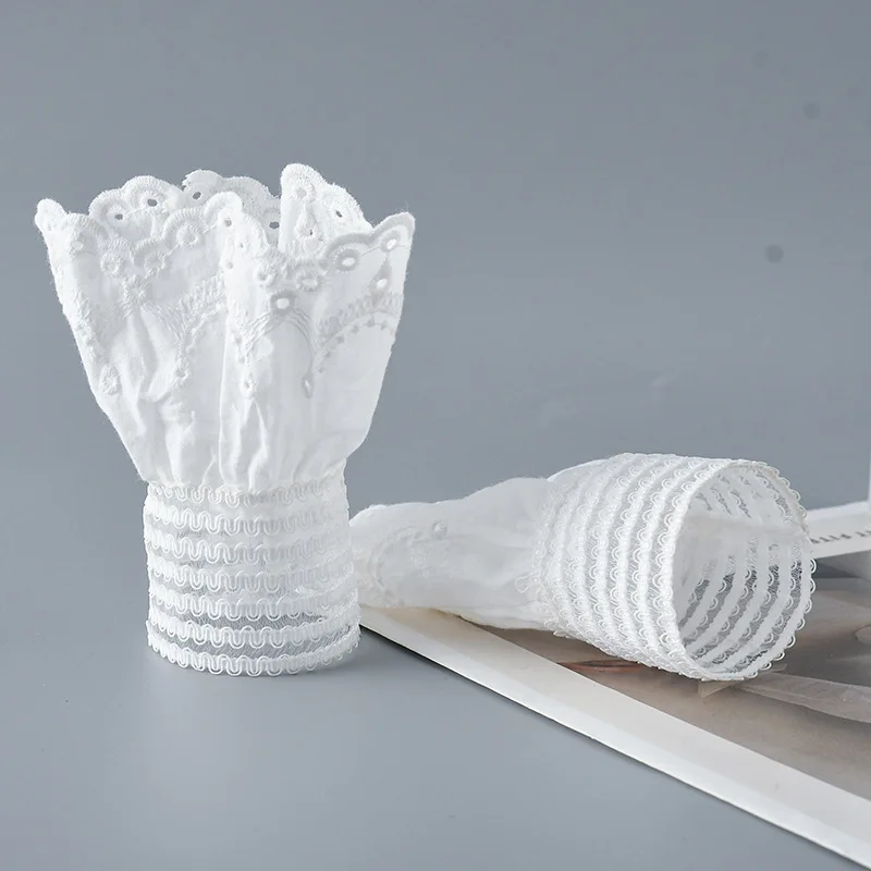 1Pair Spring Fake Sleeved Sweater Extenders Cuffs Women Detachable Fake Sleeves Female Ruffles Blouse Wrist Warmers