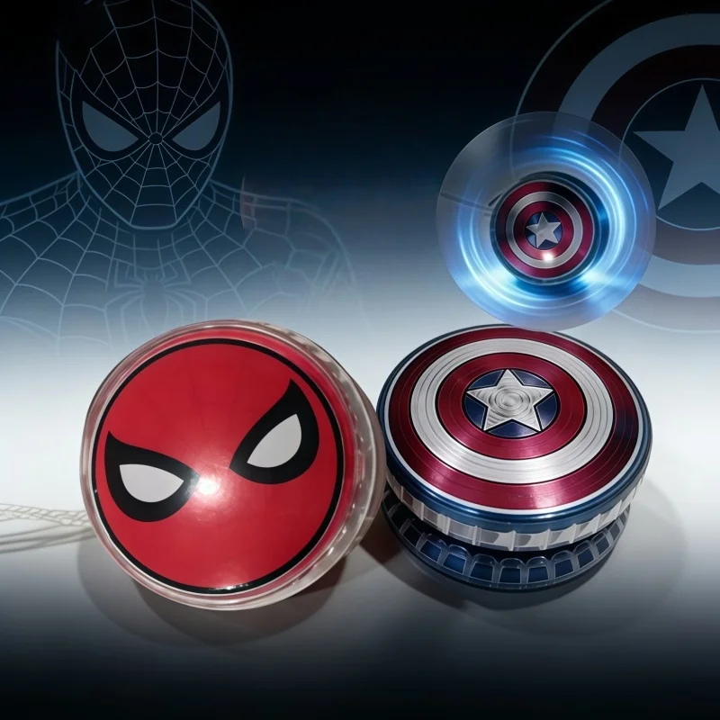 

Светящийся йо-йо MARVEL для детей: Человек-паук, Капитан Америка. Интерактивный йо-йо для начинающих, игрушка-антистресс, подарок для мальчиков.