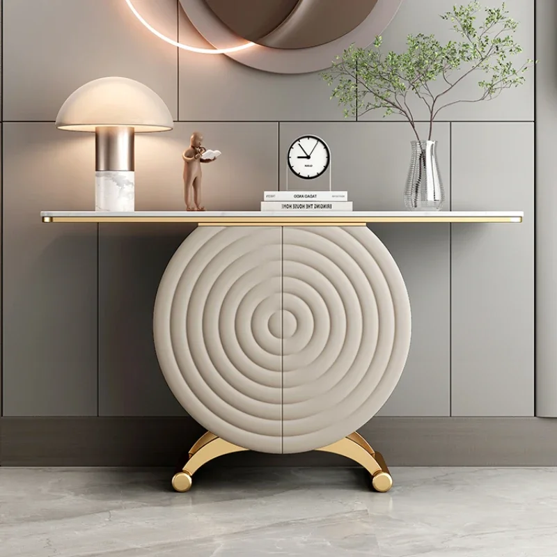 Style Console Modern Minimalist Home High-End Art a Long Narrow Table Semicircle Entrance Cabinet Designer Model Console Tables