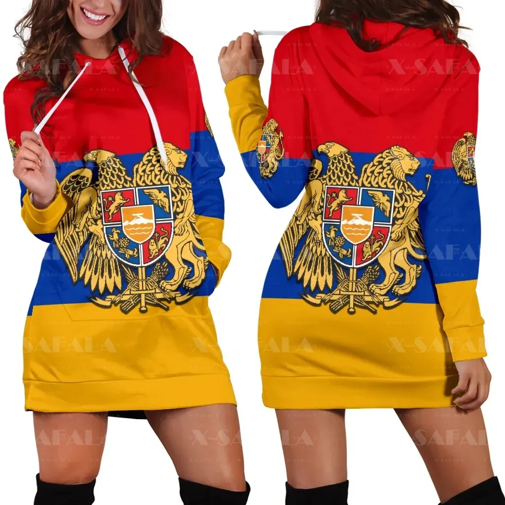 The National Of Armenia Flag 3D Print Fashion Slim Hoodies Dress Women Casual Wear Long Sleeve Hooded Sweatshirt Pullover