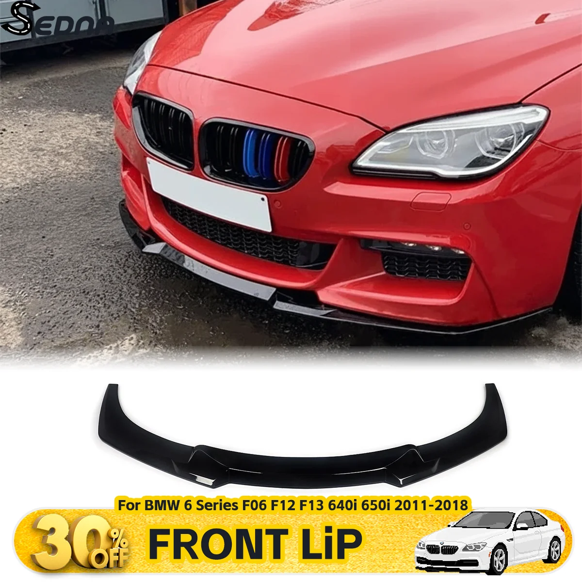 Для BMW F06 F12 F13 6 Ser 640i 650i 640d M Sport 2012-2018 передний бампер, спойлер, сплиттер, диффузор, нижняя лопата, аксессуары