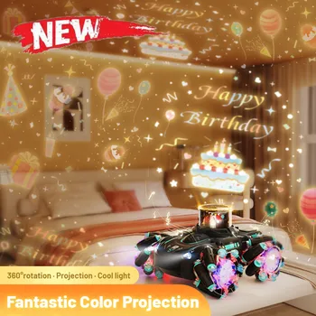 RC car remote control stunt car vehicle projection lighting toy high-definition projection special effects car children's gift