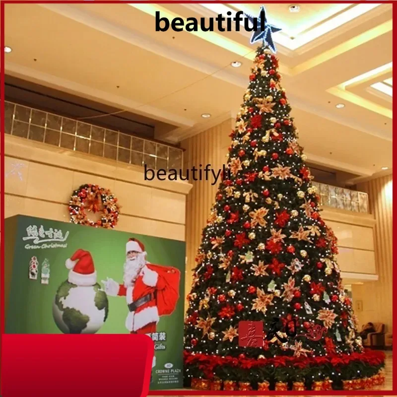 

Modern large Christmas tree frame 6 meters 7 meters 8 meters, golden red decoration luminous Christmas tree H