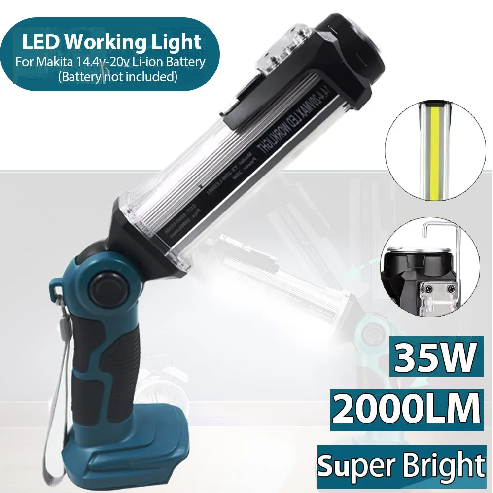 Makita luz LED de trabajo portátil a batería, reflector emergencia - imagen 2