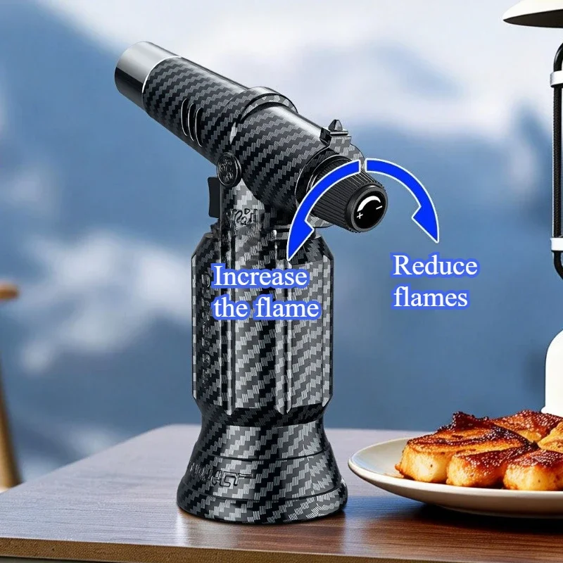New High Temperature Direct Fire Torch Lighter with Inverted Windproof Portable Handheld Torch Outdoor Barbecue Kitchen Lighter