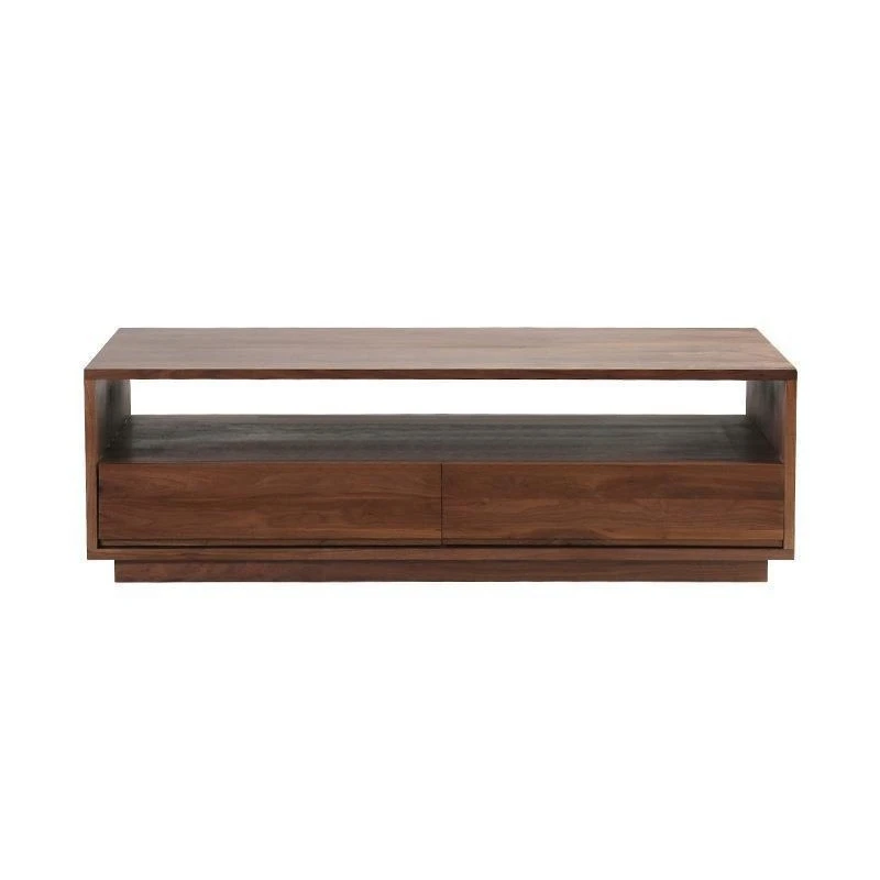 

All solid wood coffee table TV cabinet, combination of simple modern walnut, Nordic small apartment oak
