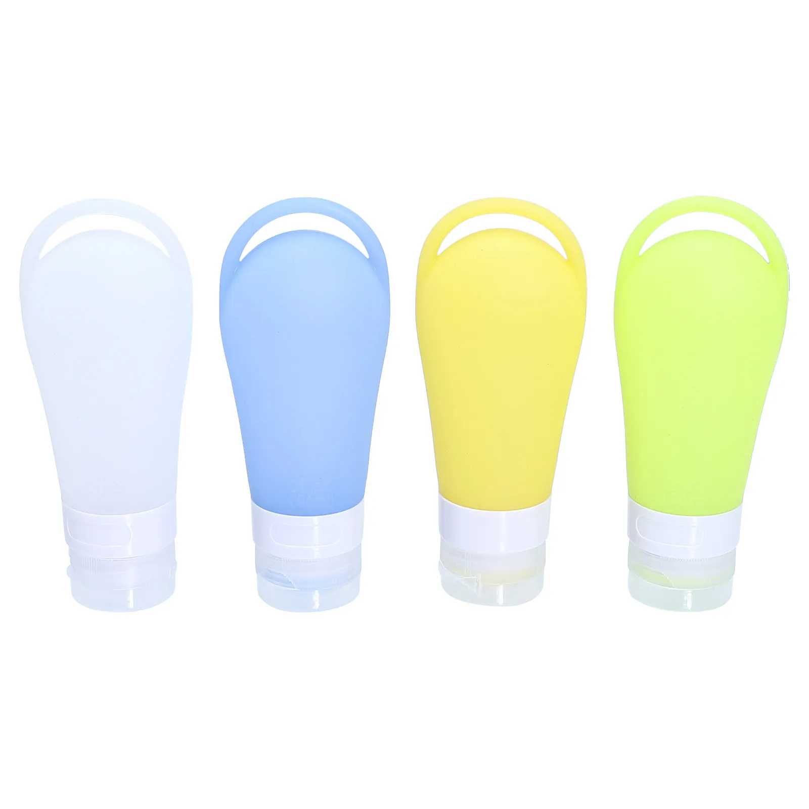 4Pcs Cosmetics Sub Bottles Silicone Travel Lotion Container Portable Refillable Squeezable Toiletry Bottles for Trip