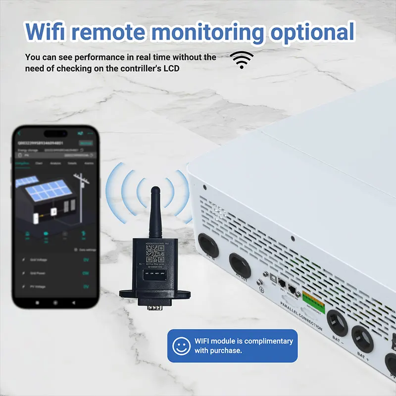 12kw Solar Hybrid Inverter On-grid/Off-grid 230/400V Three-phase Built-in MPPT For 800V PV Pure Sine Wave BMS Dual Activation