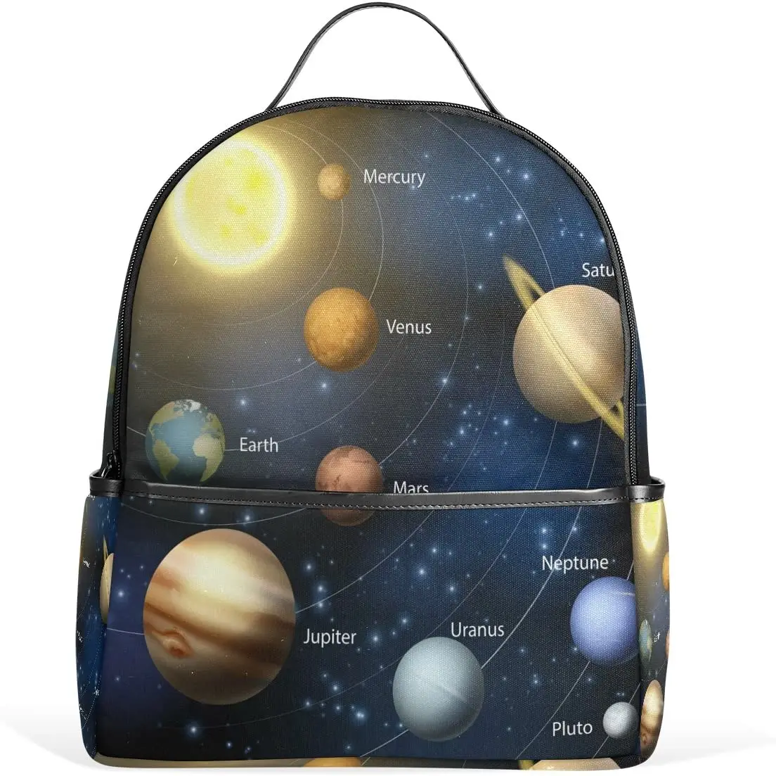 Planet Solar System Polyester Backpack School Travel Bag