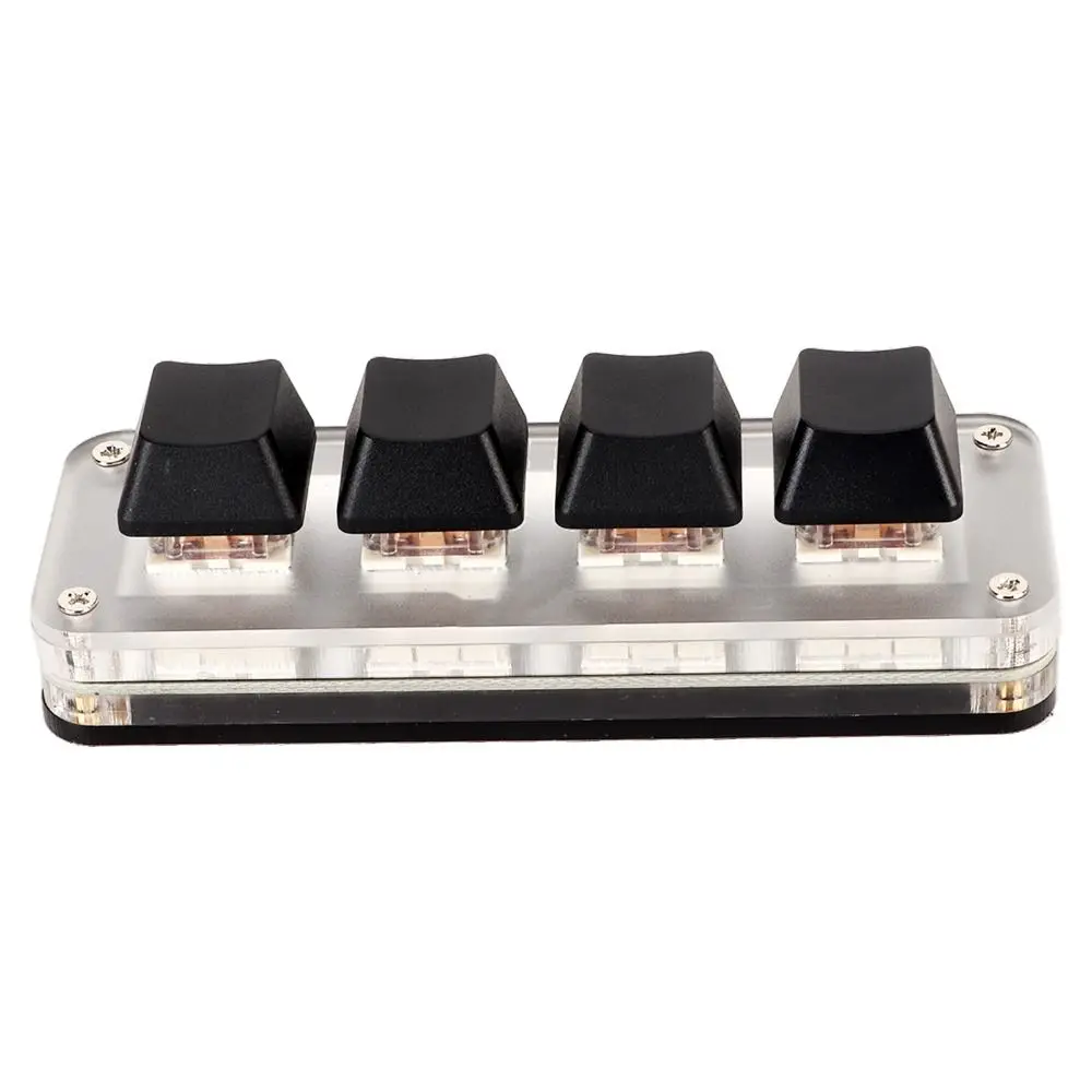 3 Keys 1 Knob/4 Keys Mechanical Macro Keyboard Plug and Play with Cable Gaming Keypad USB Connection Programmable Keyboard