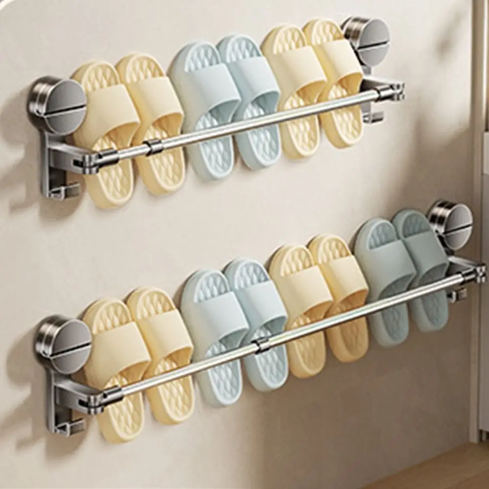 

Retractable Suction Cup Towel Holder Wall-Mounted Stainless Steel Suction Cup Towel Bar Waterproof Space Saving