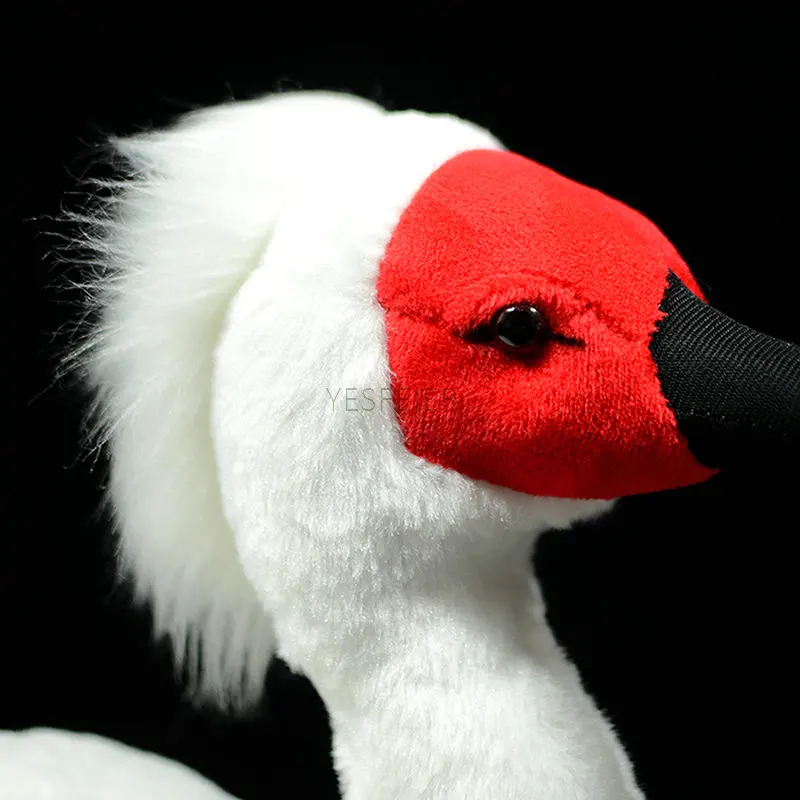 27cm Simulation Super Cute Asian Crested ibis Plush Toy White Red Japanese Chinese Nipponia nippon Real Life Doll Gift