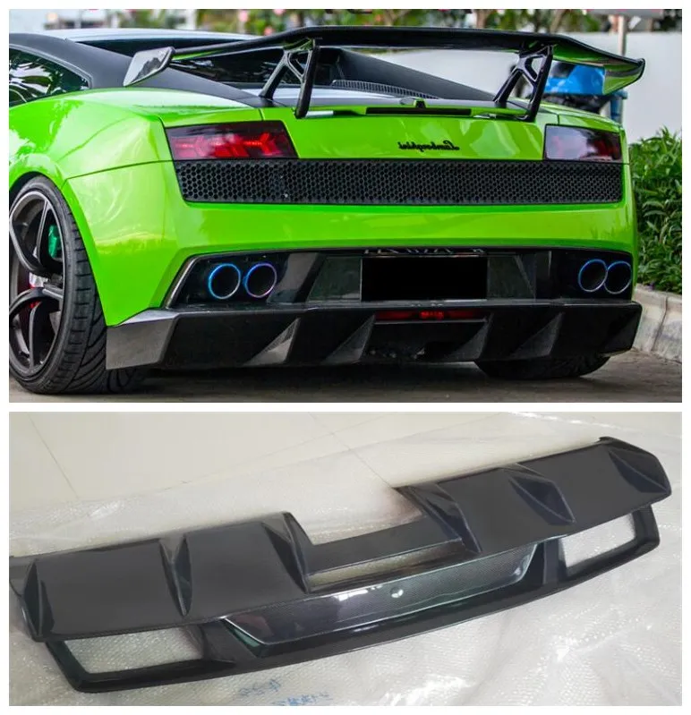 

High Quality Carbon Fiber Rear Bumper Diffuser Splitters Protector Cover For Lamborghini Gallardo LP550 LP560 LP570 2013-2017